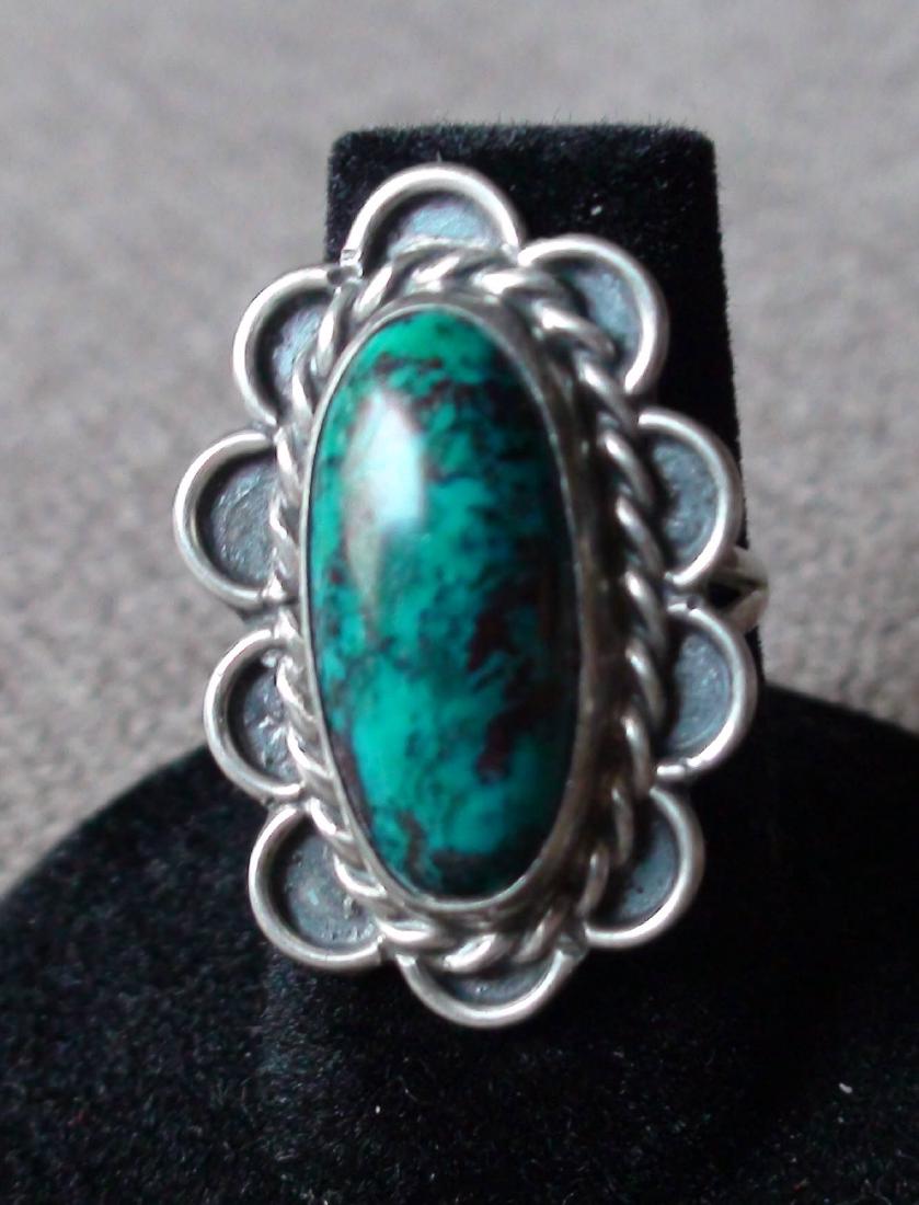 Vintage Taxco Sterling Silver Turquoise Ring Size 6 (1 of 5)