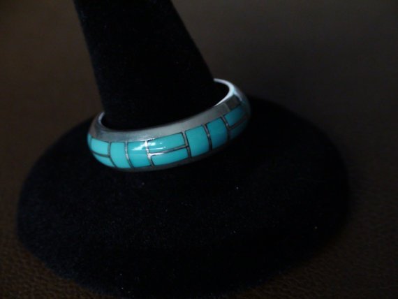 Native American Navajo Sterling Silver Turquoise Ring (1 of 4)