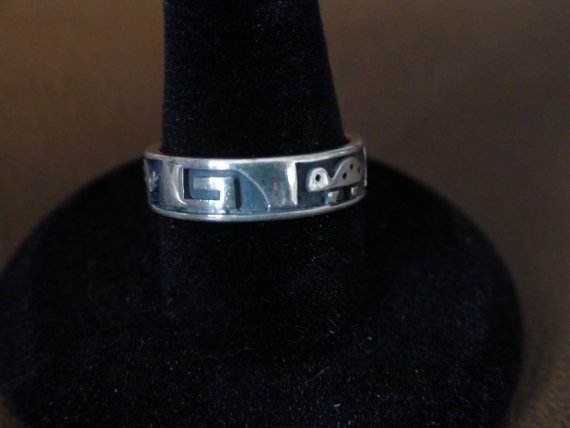 Native American Hopi Sterling Silver Turtle Ring 7.5 (1 of 4)