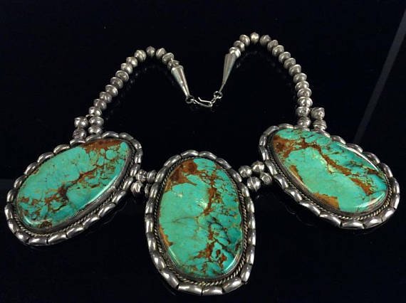 Native American Navajo Sterling Turquoise Necklace (1 of 3)