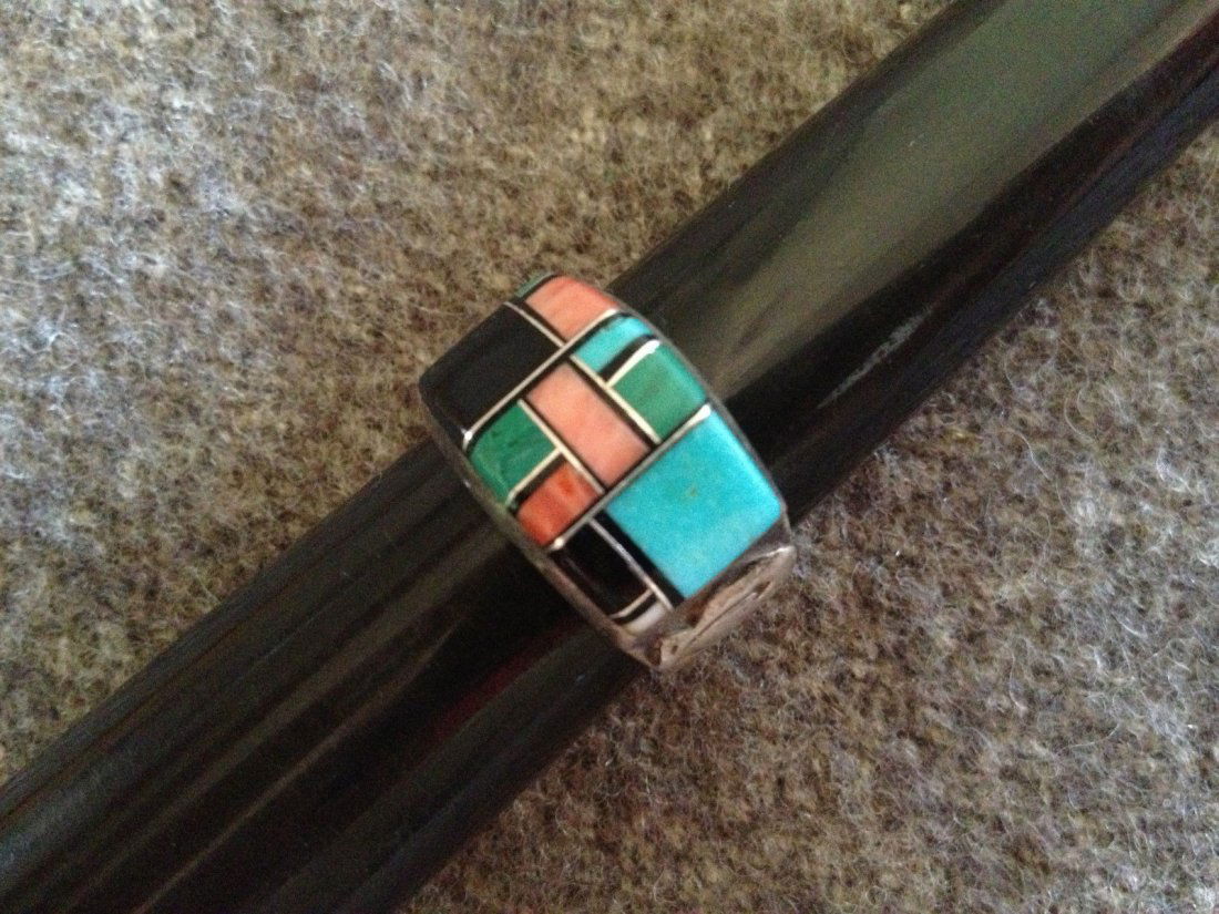 Native American Navajo Sterling Silver Turquoise Ring 8 (1 of 6)