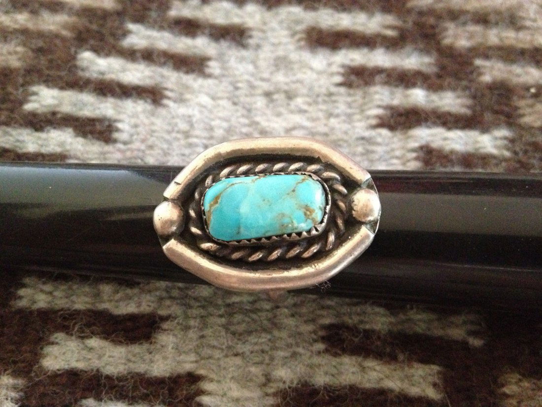 Native American Navajo Sterling Silver Turquoise Ring (1 of 3)