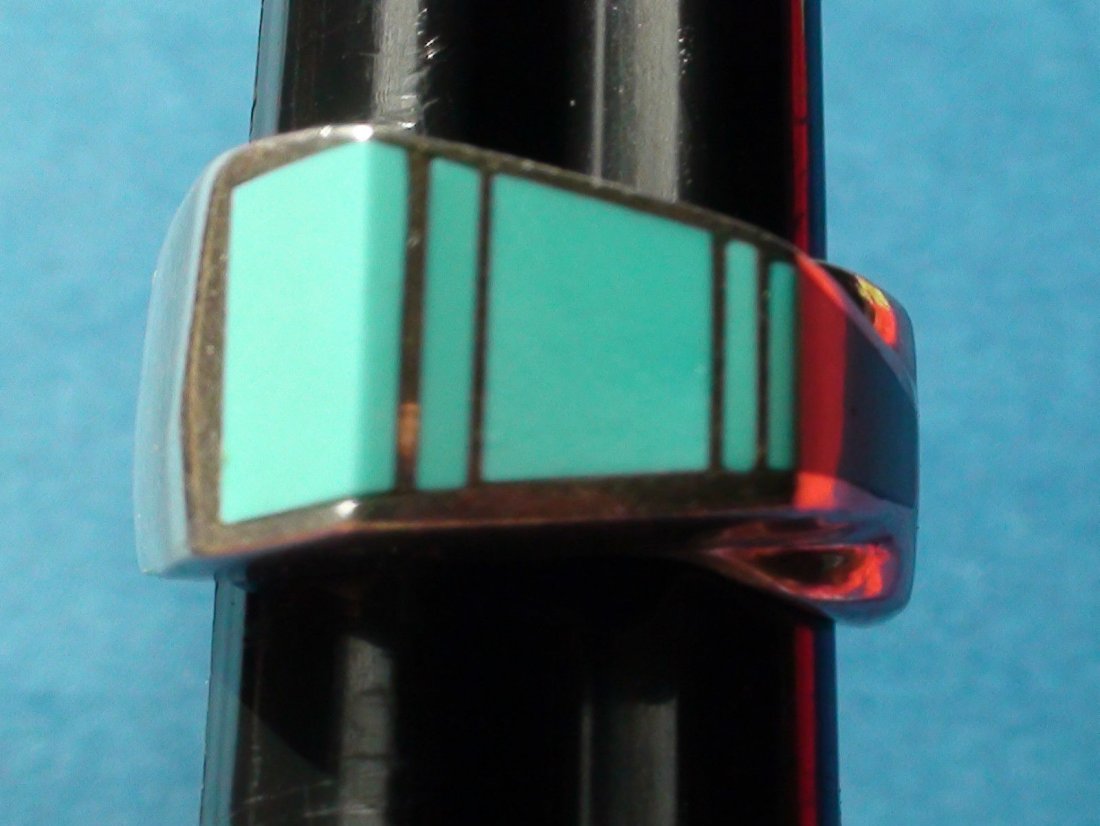 Native American Navajo Sterling Silver Turquoise Ring (1 of 5)