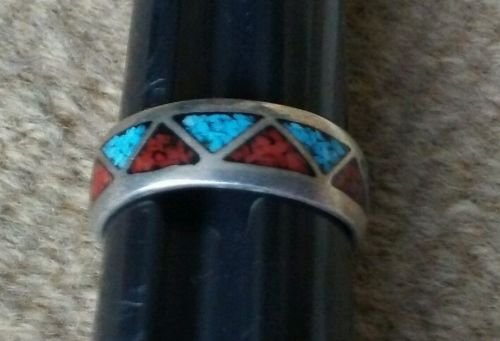Native American Navajo Sterling Silver Turquoise Ring (1 of 3)