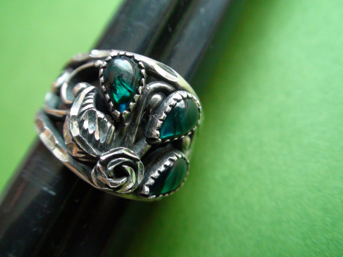 Native American Navajo Sterling Silver Abalone Ring 6 (1 of 5)