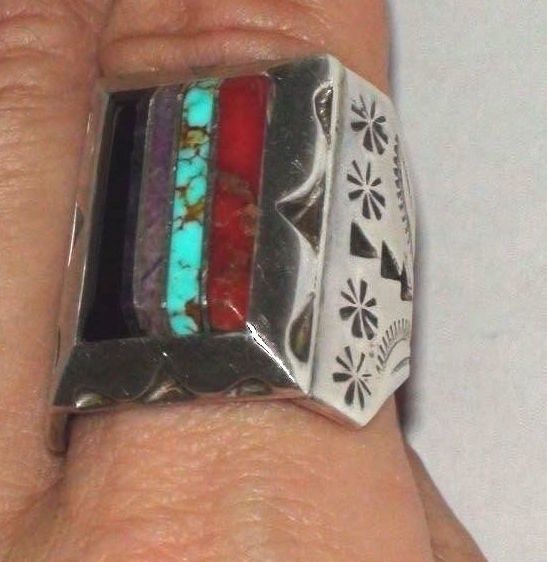 Native American Navajo Sterling Silver Turquoise Ring (1 of 6)
