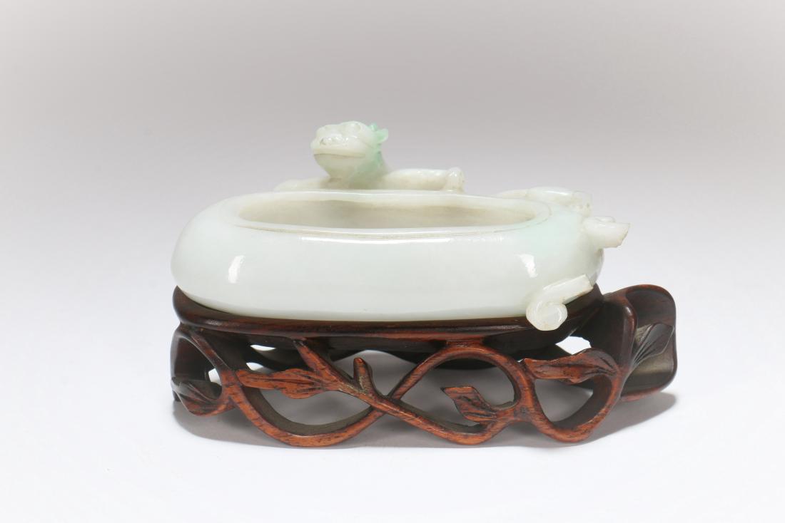 A Chinese Carved Jade Water Pot with Stand (1 of 6)