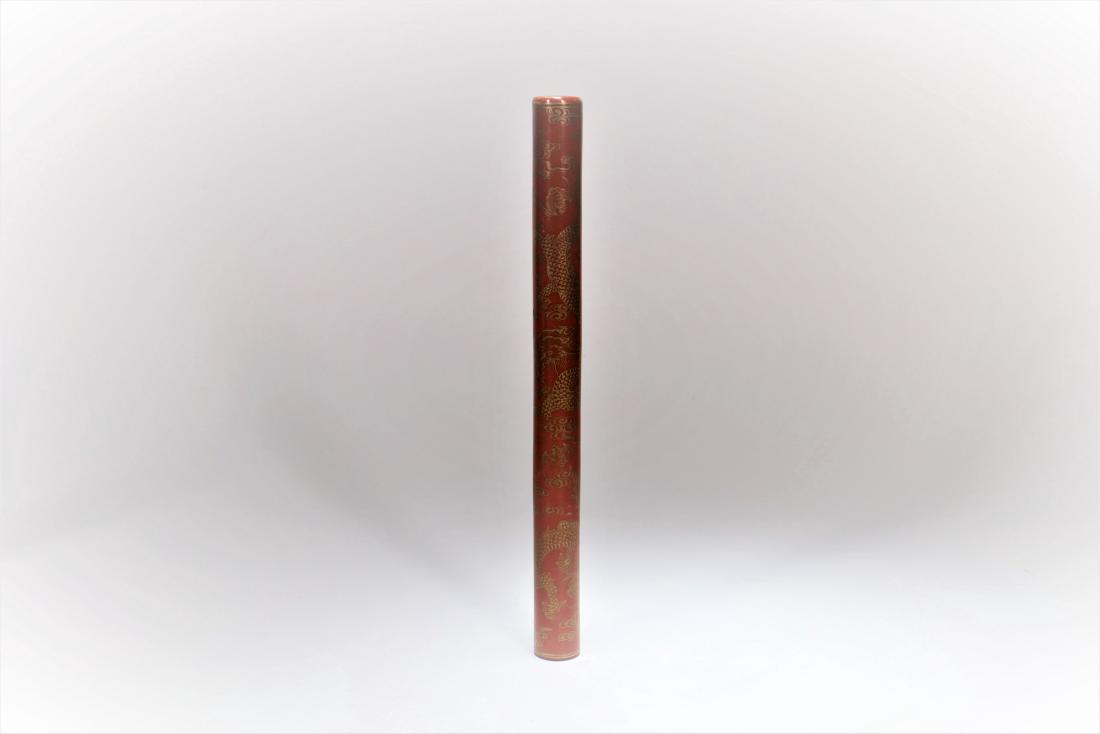 A Chinese Iron Red Porcelain Brush Holder (1 of 6)