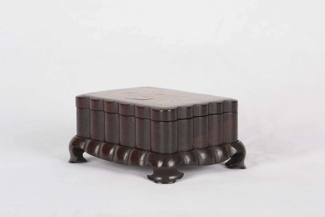 A Chinese Carved Rosewood Box with Stand (1 of 4)