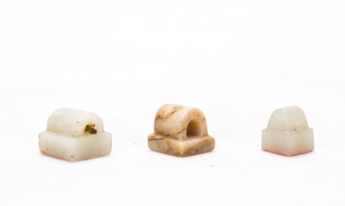 A Set Of Three Chinese White Jade Seals (1 of 3)