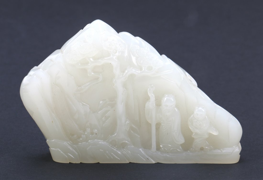 A Chinese Carved White Jade Boulder (1 of 8)