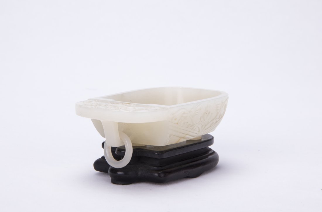 A Chinese White Jade Brush Washer with Stand (1 of 7)