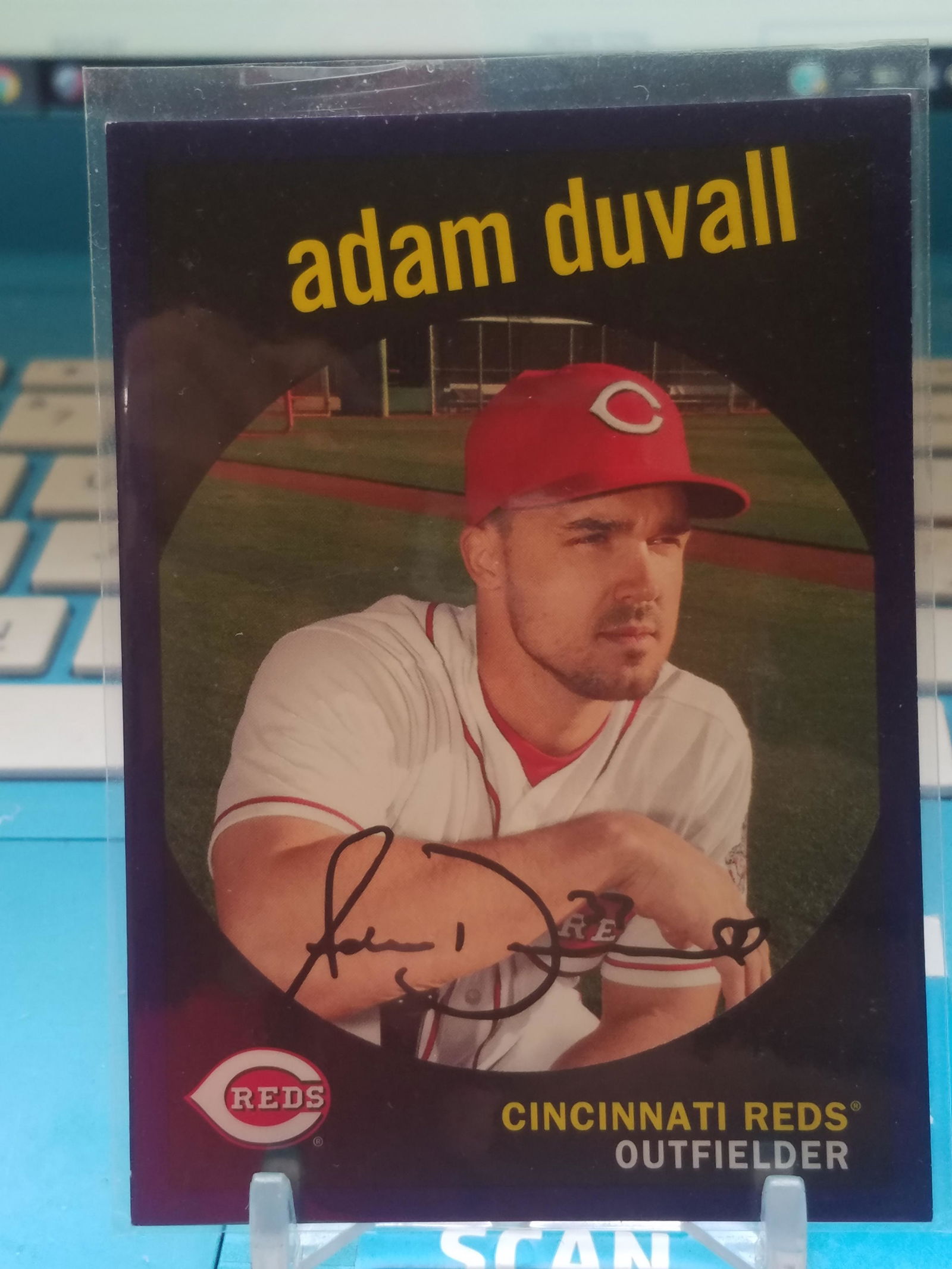 2018 Topps Archives Purple #59 Adam Duvall #ED 101/175: Card will be in penny sleeves and top loader