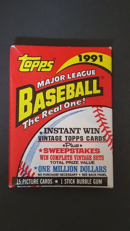 Unopened Pack Of 1991 Topps Baseball Cards (1 of 1)