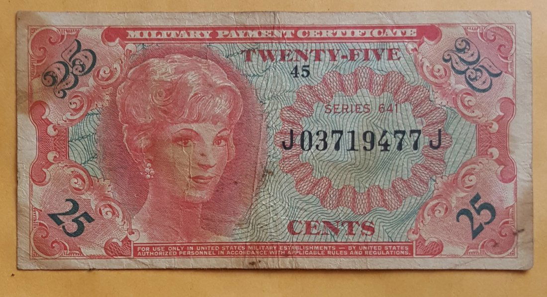 25 Cents WWII Military Payment Note Japan (1 of 2)