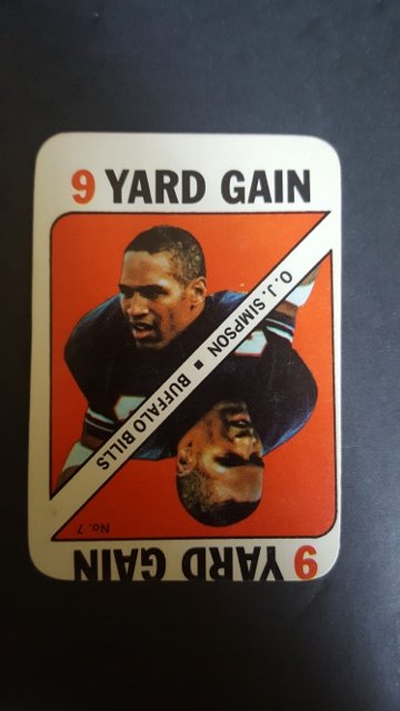 1971 Topps Game Inserts #7 O.J. Simpson (1 of 1)