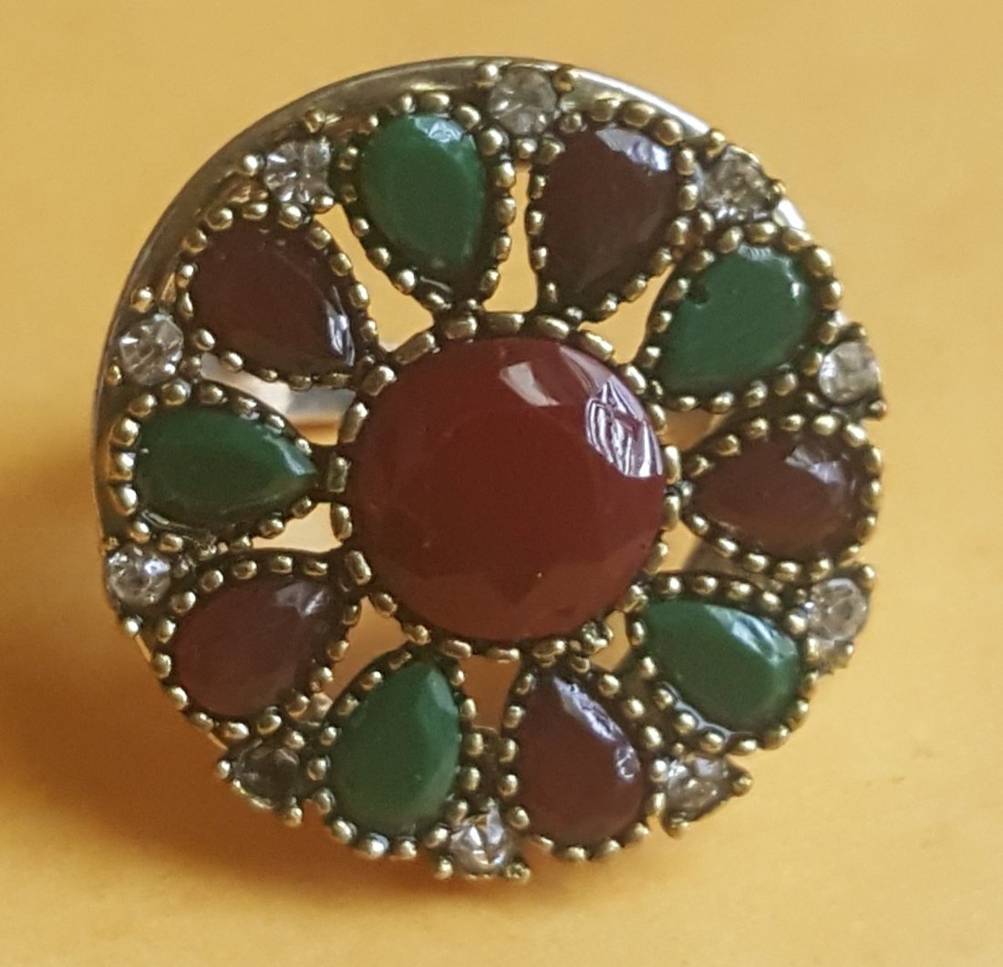 Size 10 .925 Sterling Silver Ring With Rubies & (1 of 2)