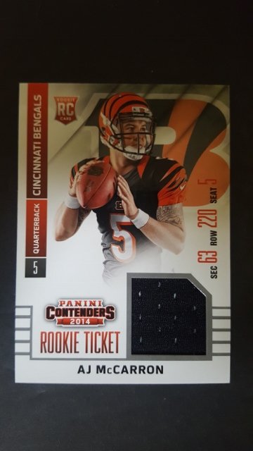 2014 Panini Contenders Rookie Ticket Jerseys #25B A.J.: Mint Condition