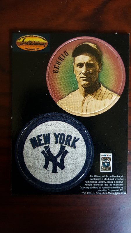 1993 Ted Williams POG Cards #24 Lou Gehrig/New York: Mint Condition
