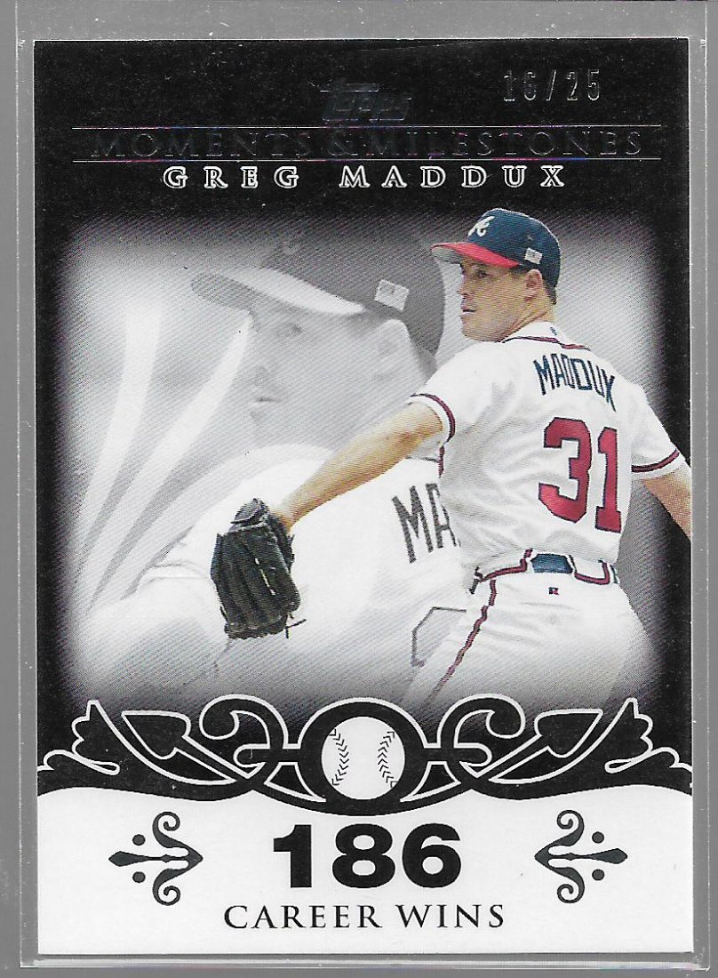 2007 Topps Moments and Milestones Black #8 Greg Maddux: Numbered 16 of 25