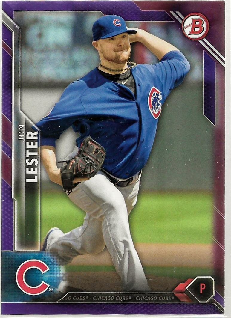 2016 Bowman Purple #17 Jon Lester: Numbered 45 of 250