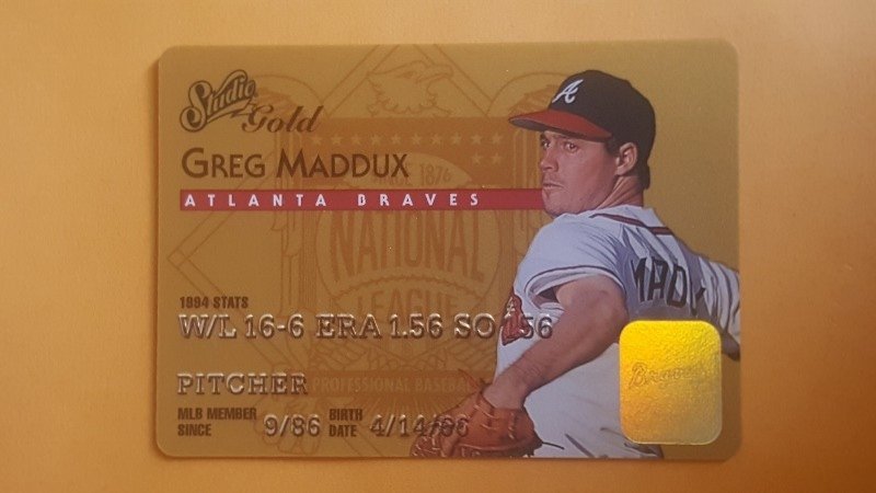 1995 Studio Gold Series #6 Greg Maddux (1 of 1)