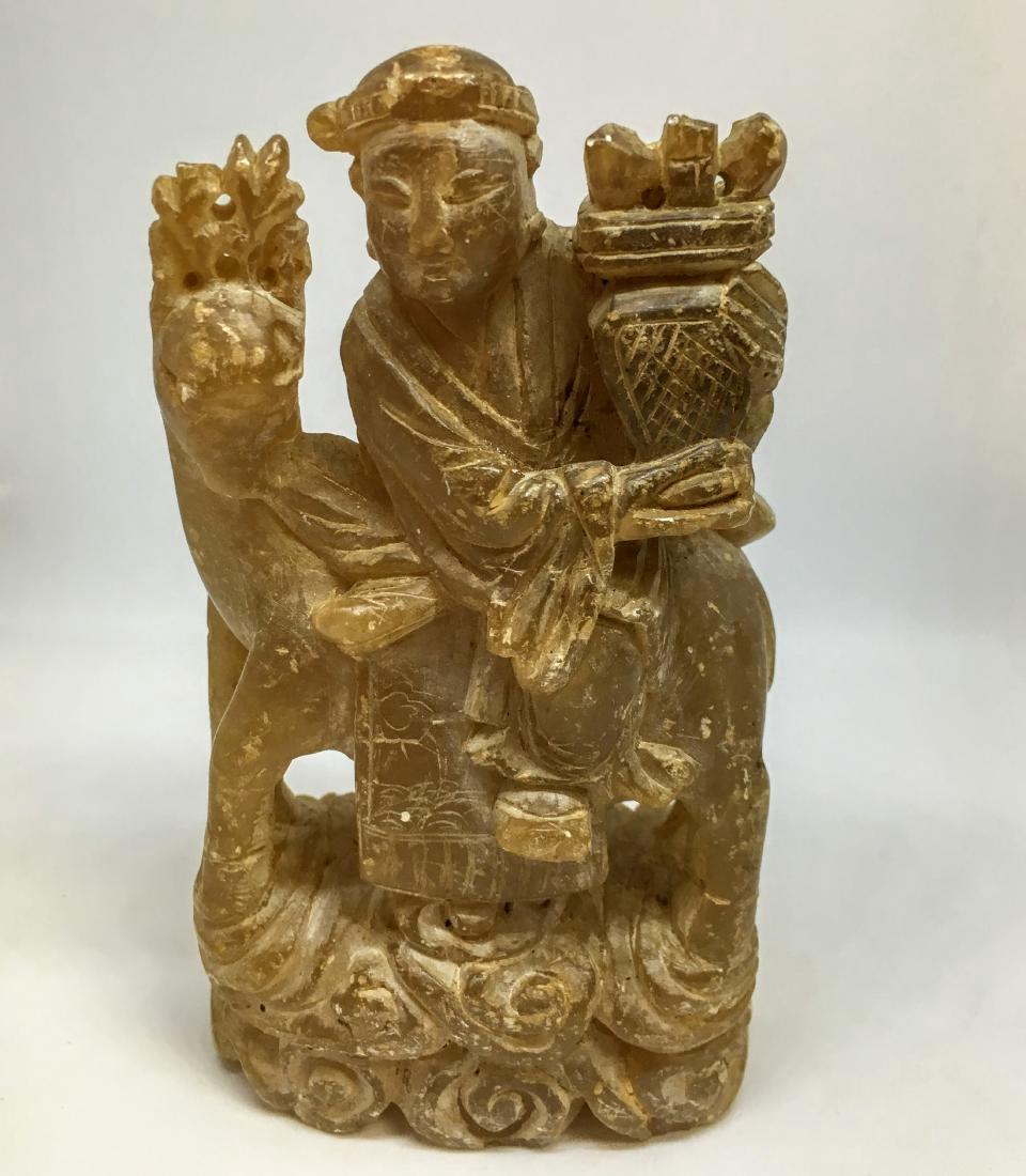 Anitque Chinese small soap stone hand carved figurine (1 of 5)