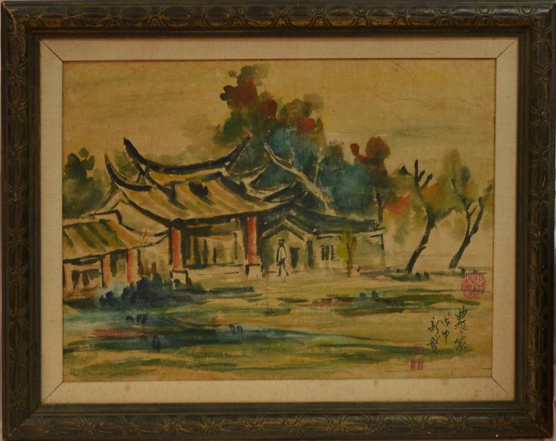Vitange rare Chinese watercolor signed Artist (1 of 2)