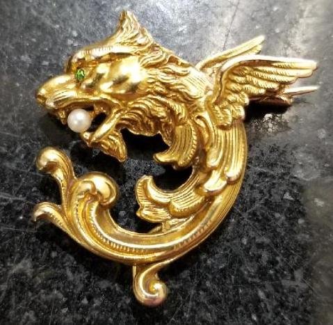 14 k Very Fancy Gold Pin (1 of 2)