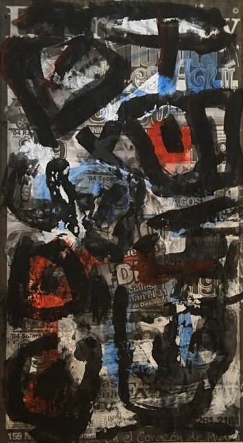Guido Llinas, Cuban Art: Mix media in Newspaper, 19 x 10