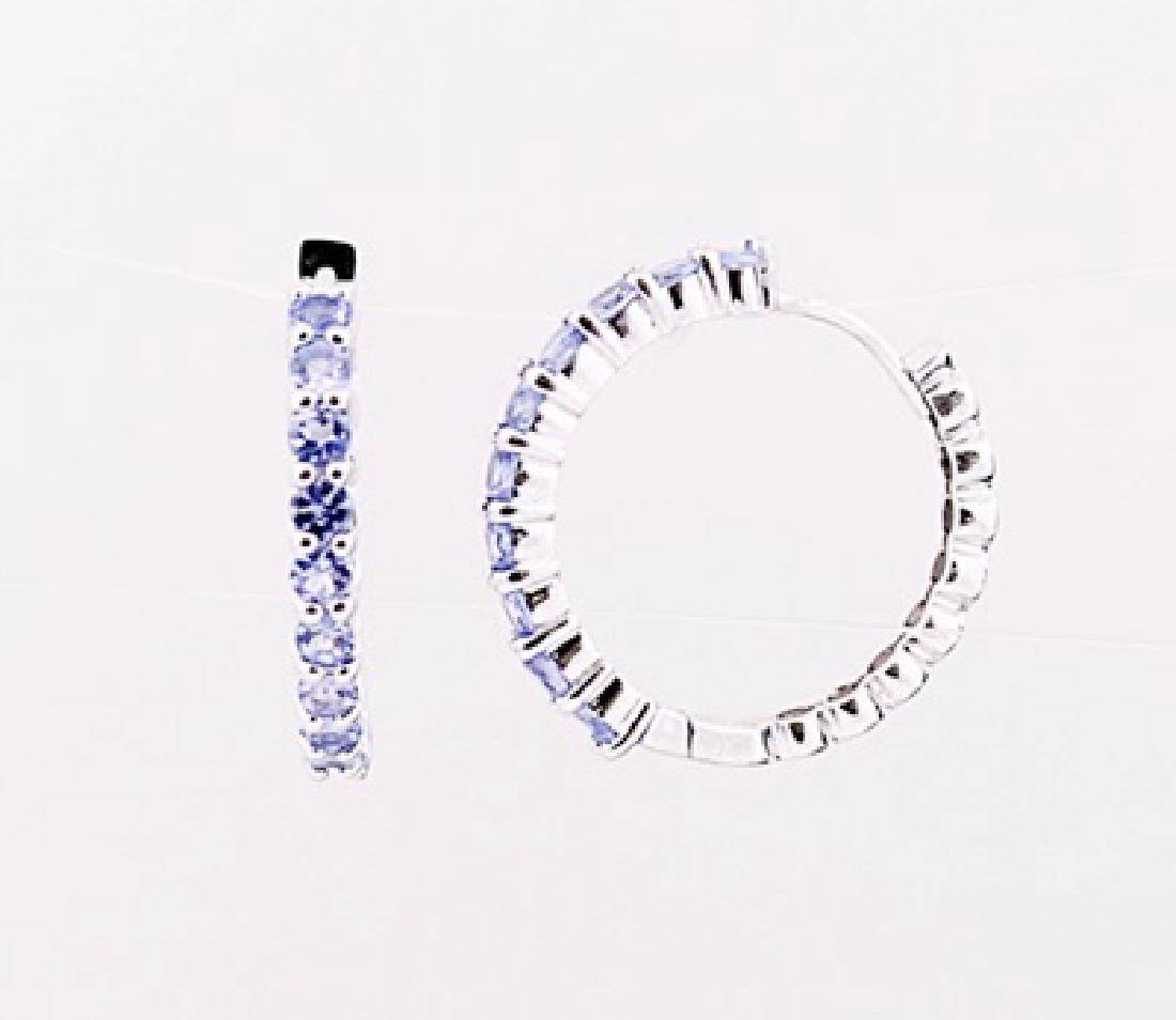 SILVER HOOP EARRING WITH TANZANITE (1 of 1)