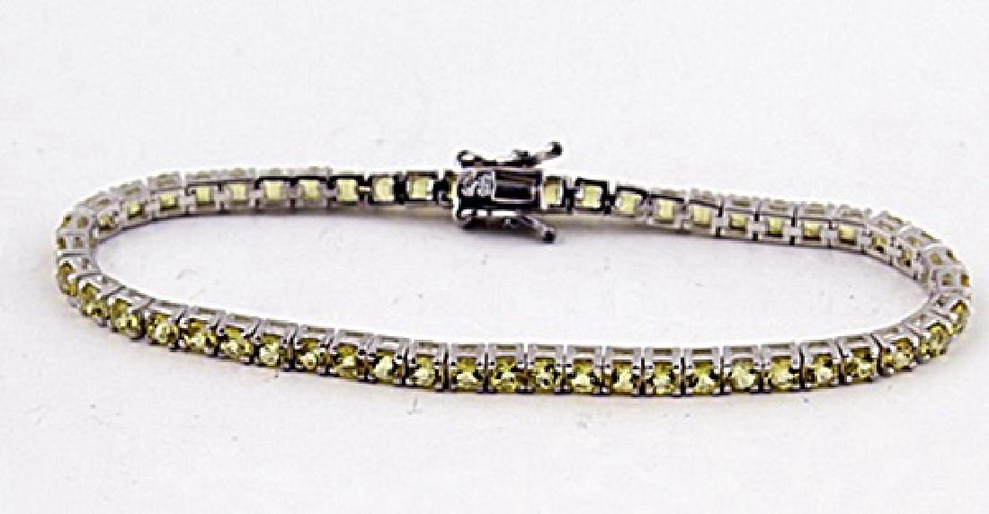 SILVER BRACELET WITH YELLOW SAPPHIRE (1 of 1)