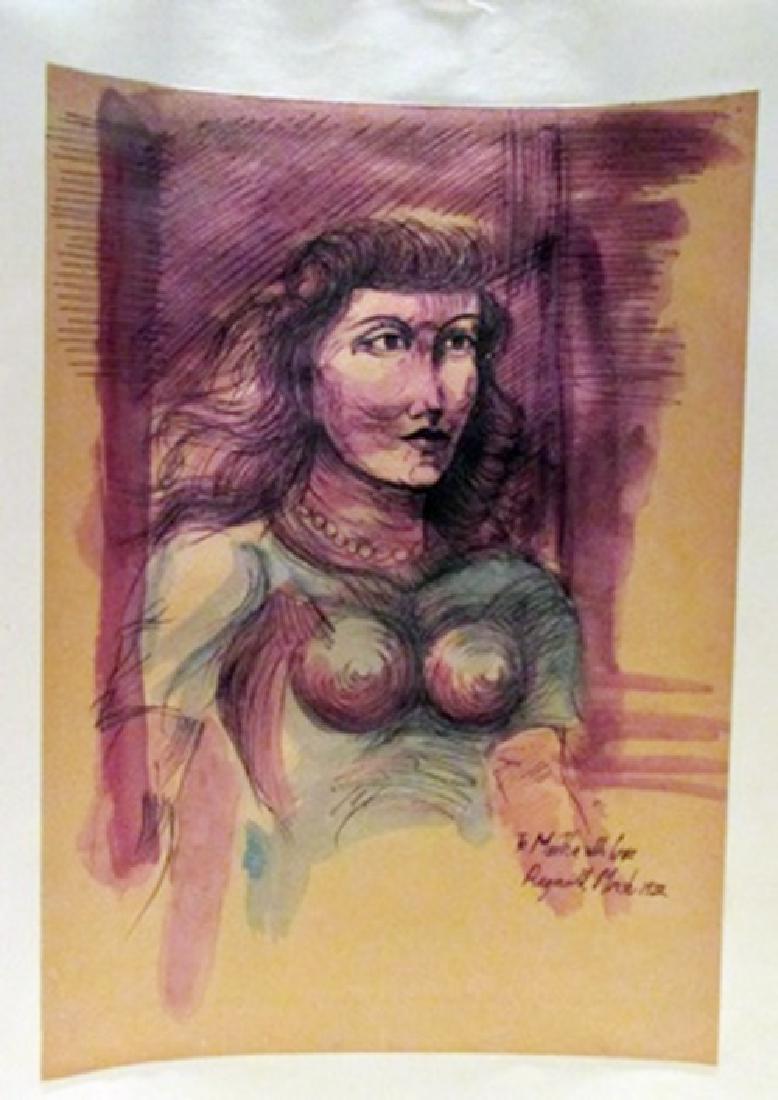 Reginald Marsh - To Martha with Love Watercolor: Watercolor on paper in the manner of Reginald Marsh "To Martha with Love" bearing the signature, private collection, unframed dimensions approx 8x12.
