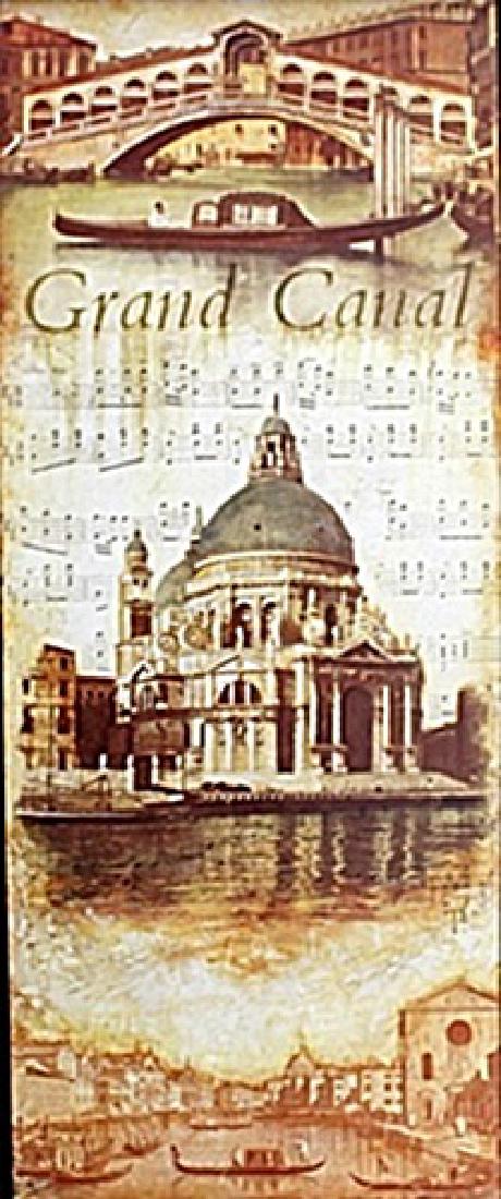 Fine Art Print "Grand Canal" by Tina Chaden: Authentic Fine Art Print "Grand Canal" by Tina Chaden, Size Approx. 20 x 8 In.