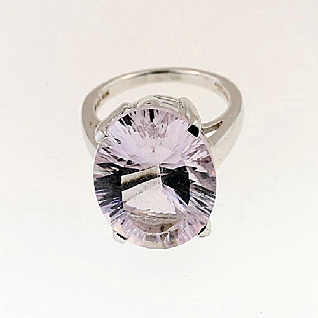 SILVER RING WITH PINK AMETHYST (1 of 1)