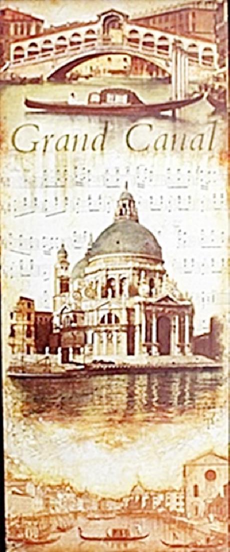 Fine Art Print "Grand Canal" by Tina Chaden: Authentic Fine Art Print "Grand Canal" by Tina Chaden, Size Approx. 20 x 8 In.