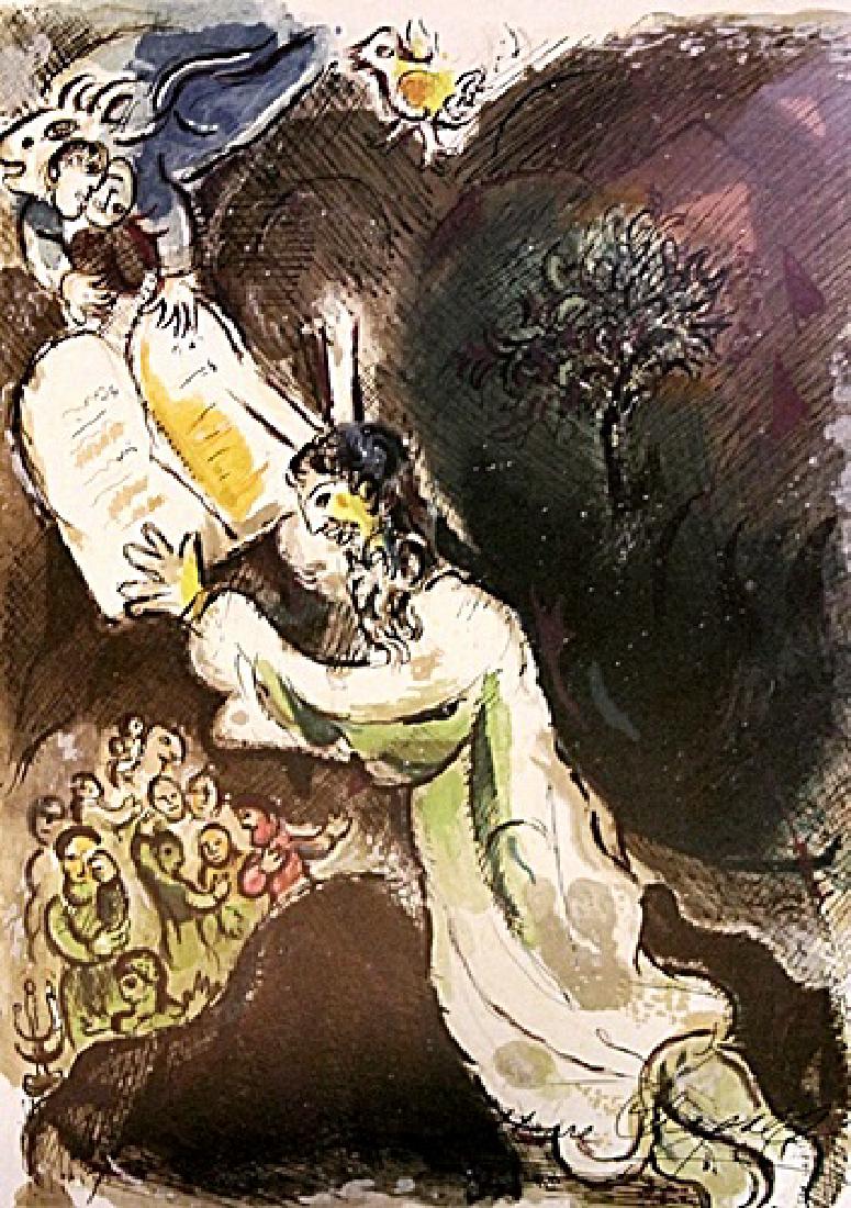 Marc Chagall - Lithograph - The Story of Exodus: Lithograph - Marc Chagall - From The Story of Exodus, Marc Chagall is considered to be one of the most versatile artists of classical modernism. In 1966 he completed his cycle "Exodus".
