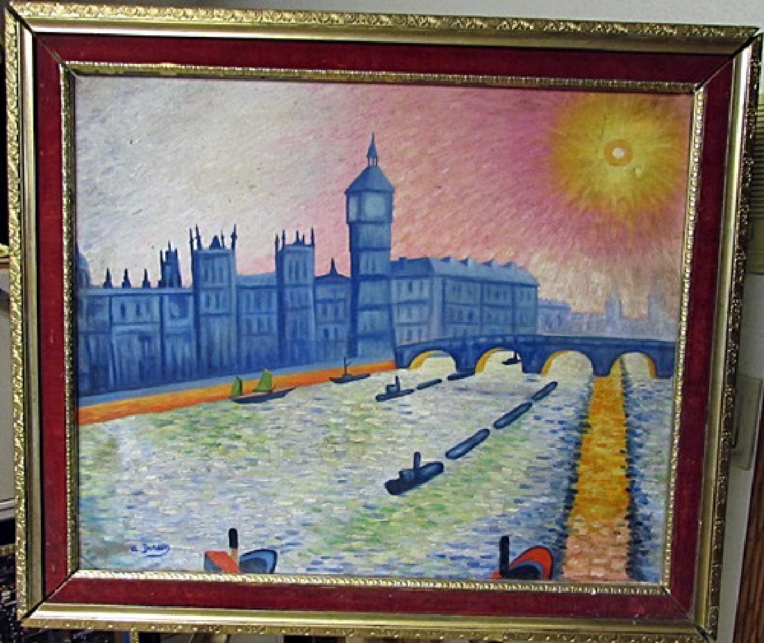 Andre Derain 1930 Oil on Canvas: Oil on canvas in the manner of Andre Derain, circa 1930, private collection, framed, unframed dimensions approximately 24x20.