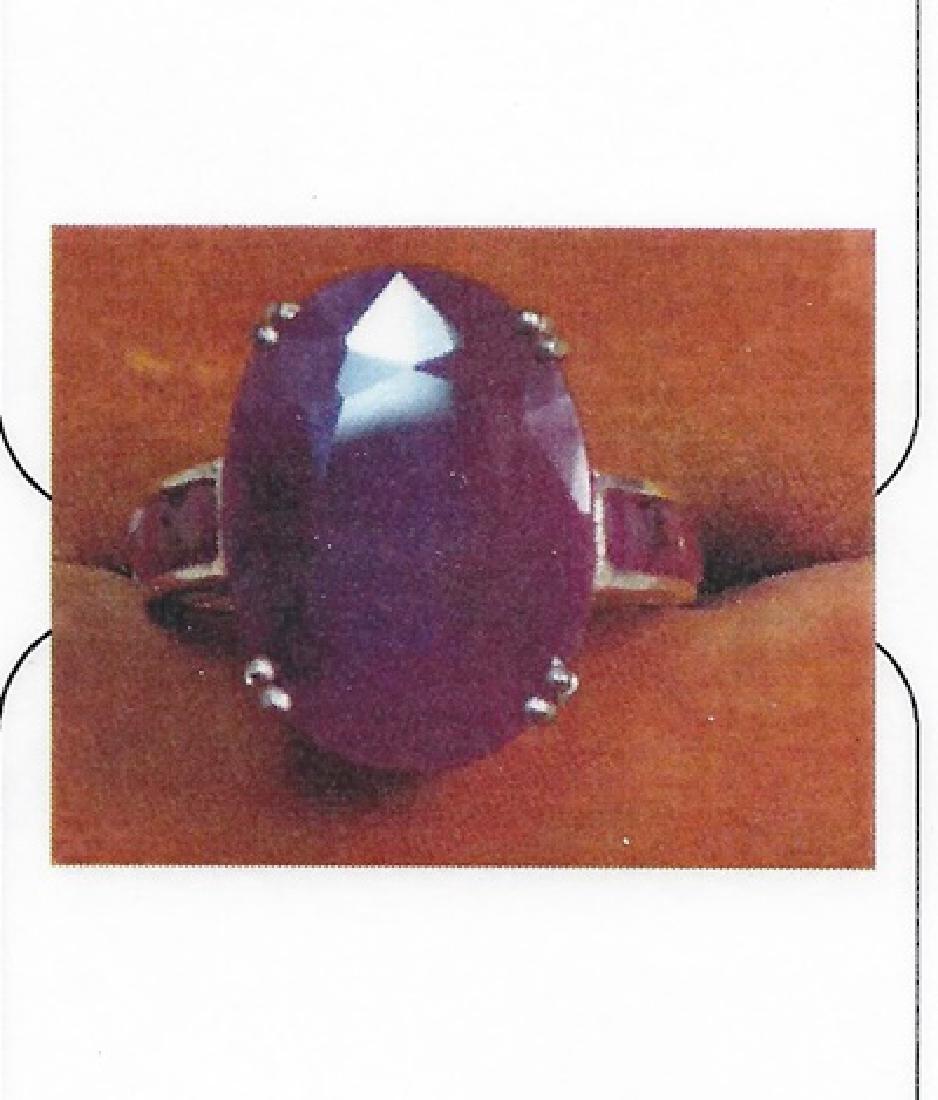 Ladys silver ruby design ring (1 of 1)