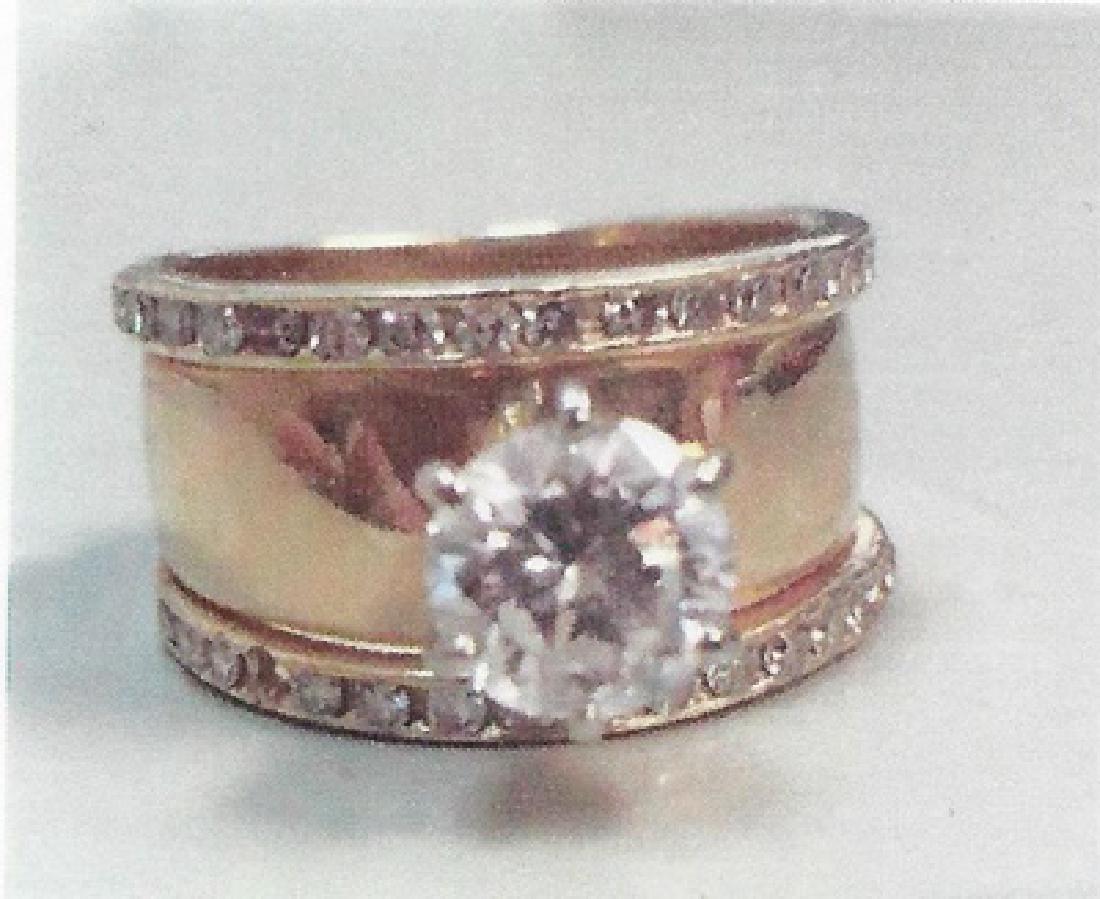 Ladys 14k yellow gold diamond ring (1 of 1)