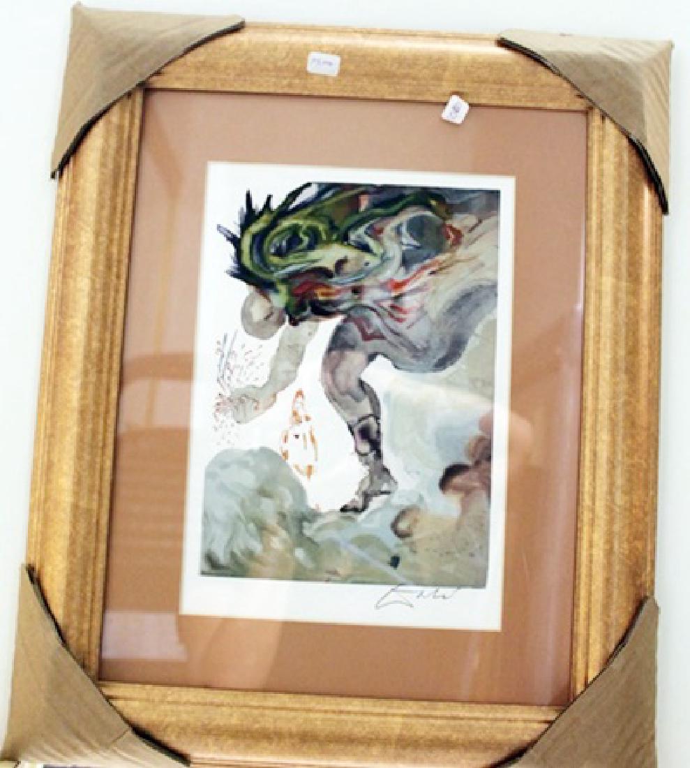 Framed Salvador Dali "Hell 31 - The Giants" Lithograph (1 of 2)
