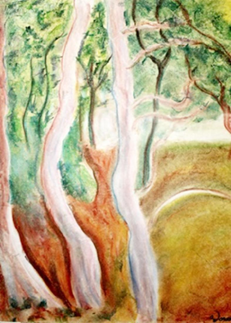 The Turning Road - Andre Derain - Pastel On Paper: Pastel on paper, attributed to Andre Derain, approx. 17x13 in. André Derain was a French artist, painter, sculptor and co-founder of Fauvism with Henri Matisse.