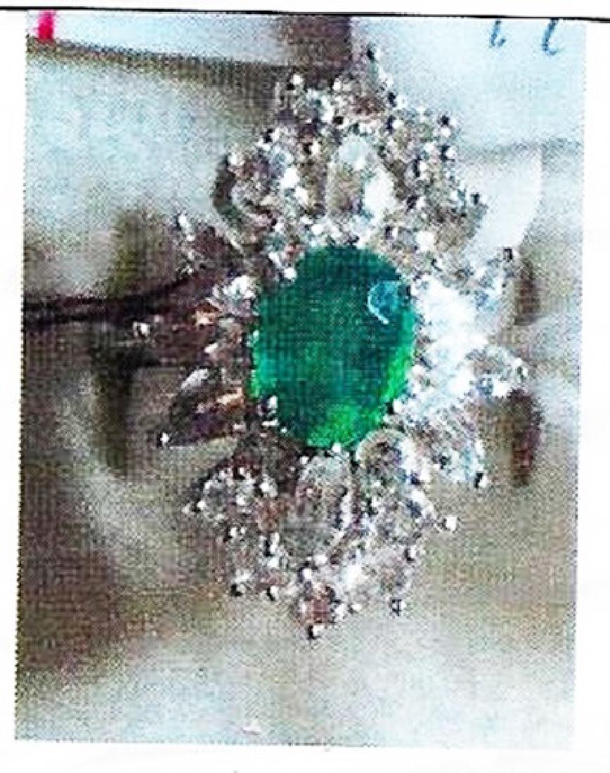 Ladys silver lab emeralda/lab sapphire ring (1 of 1)