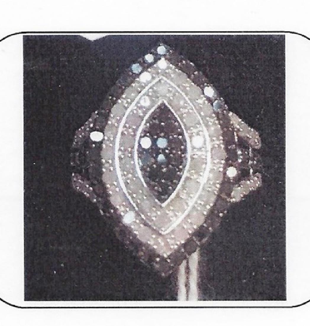 Ladys silver diamond ring (1 of 1)