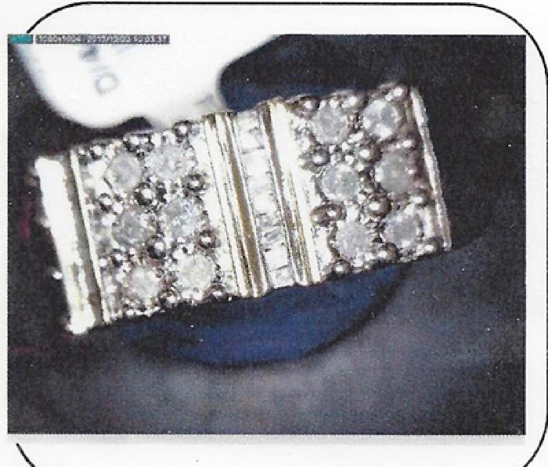 Ladys 18k over silver diamond ring (1 of 1)