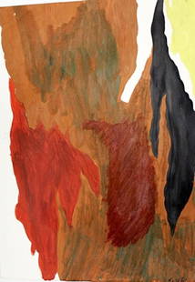 1944-J - Clyfford Still - Oil On Paper: Oil on paper, attributed to Clyfford Still, approx. 19x13in. Clyfford Still was an American painter, and one of the leading figures in the first generation of Abstract Expressionists, who developed a