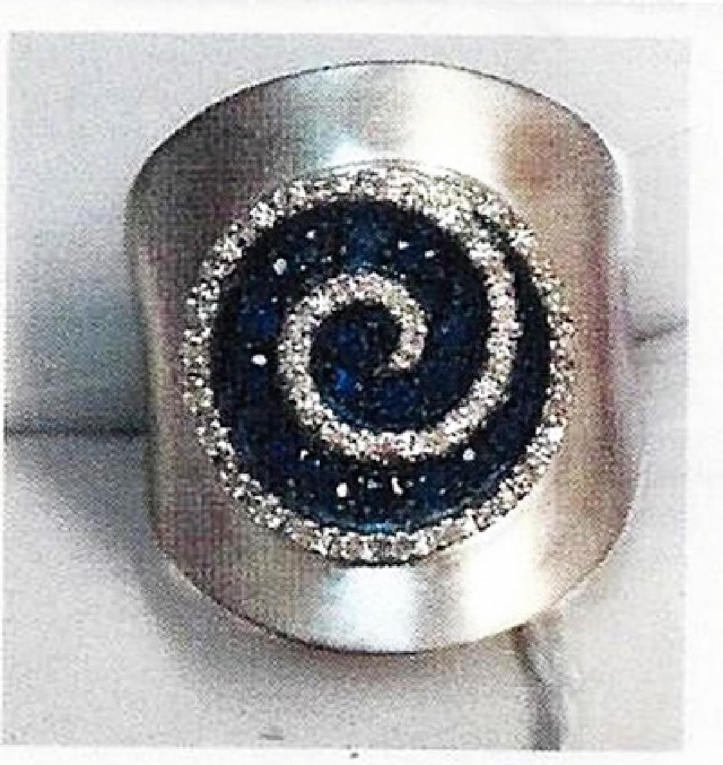 Ladys silver sapphire/ diamond ring (1 of 1)
