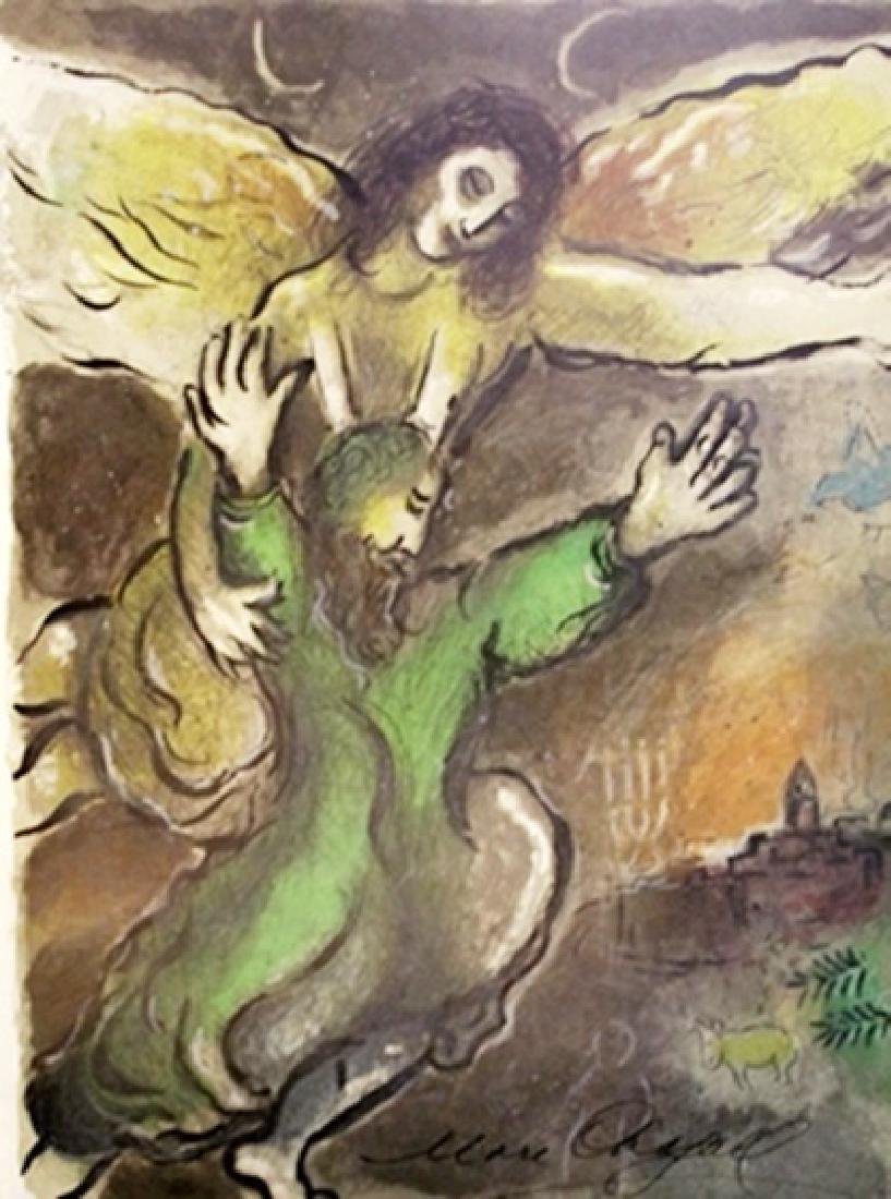 Marc Chagall - Lithograph - The Story of Exodus: Lithograph - Marc Chagall - From The Story of Exodus, Marc Chagall is considered to be one of the most versatile artists of classical modernism. In 1966 he completed his cycle "Exodus", here the view 