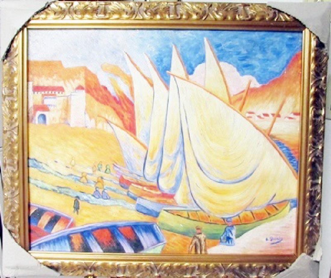 Andre Derain Oil on Canvas: Oil on canvas, bears the signature ,in the manner of A. Derain, beautifully museum framed, dimensions approx 60x50cm. AR-1.