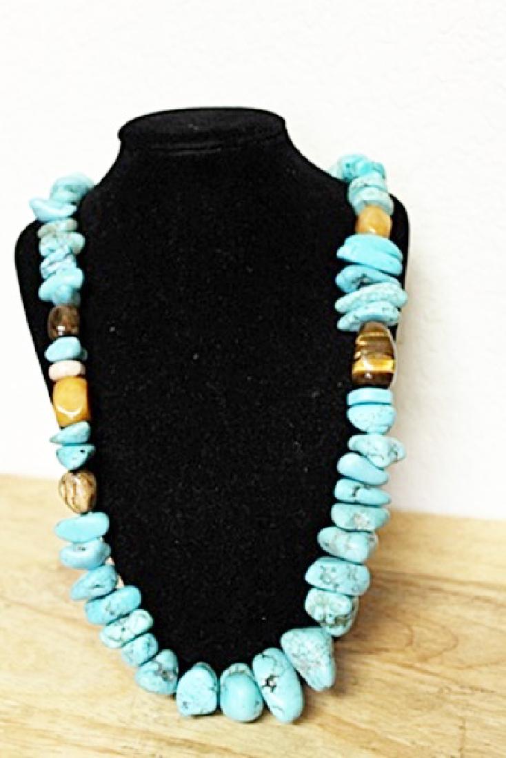 Turquoise Tiger Eye Necklace (1 of 3)